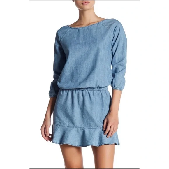 Soft Joie Chambray Denim Summer Dress - Picture 4 of 10